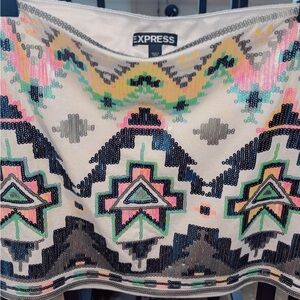 NWOT Express Aztec Sequin Skirt